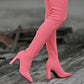 Women’s Block Heel Pointed Toe Over-the-Knee Boots