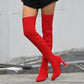 Women’s Block Heel Pointed Toe Over-the-Knee Boots