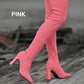 Women’s Block Heel Pointed Toe Over-the-Knee Boots