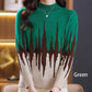 Colorblocked Fashion Casual Mockneck Knit Top