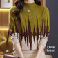 Colorblocked Fashion Casual Mockneck Knit Top