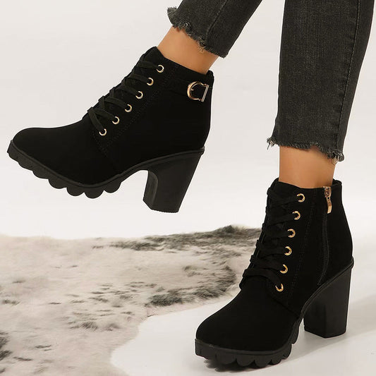 Elegant Breathable Charming Chunky Boots