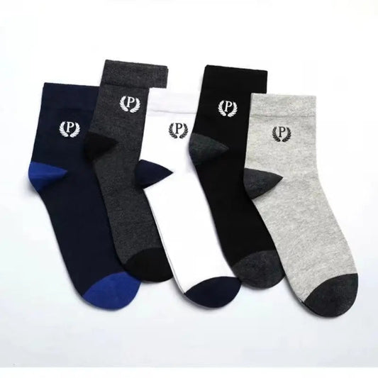 Men's Moisture-Wicking Anti-Odor Mid-Calf Sport Socks 5 Pairs