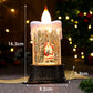 Candle Style Christmas Snow Globe Light