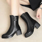 Women’s Warm Black Synthetic Leather Boots