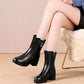 Women’s Warm Black Synthetic Leather Boots