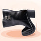 Women’s Warm Black Synthetic Leather Boots