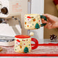 Christmas Ceramic Mug Set with Magnetic Decor