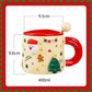 Christmas Ceramic Mug Set with Magnetic Decor