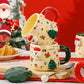 Christmas Ceramic Mug Set with Magnetic Decor