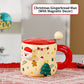 Christmas Ceramic Mug Set with Magnetic Decor