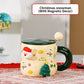 Christmas Ceramic Mug Set with Magnetic Decor