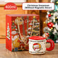 Christmas Ceramic Mug Set with Magnetic Decor