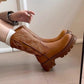 Women's Retro Warm Lined Soft Leather Western Cowgirl Boots