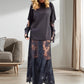 Women's Elegant Sheer Lace Dress with T-Shirt 2-Piece Set