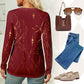 Women's Long Sleeve Round Neck Print Top