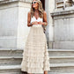 Layered maxi tulle dress with elastic waist