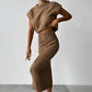 Women's 2-Piece Sleeveless Sweater & Midi Skirt Set