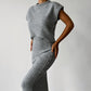 Women's 2-Piece Sleeveless Sweater & Midi Skirt Set