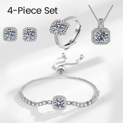 Luxury Sparkling Moissanite 4-Piece Set