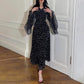 Elegant Print Lotus Sleeves Dress