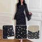 Elegant Print Lotus Sleeves Dress
