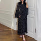Elegant Print Lotus Sleeves Dress