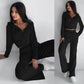 Women's Solid Color Casual Zipper Hooded Top and Pants Two Piece Set