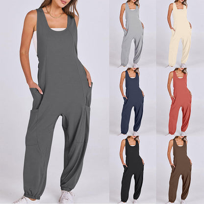 Women's Sleeveless Baggy Jumpsuit