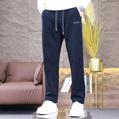 Men's Plush-Lined Drawstring Casual Pants