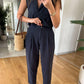 Solid Vest Top & Pants 2-Piece Set