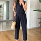 Solid Vest Top & Pants 2-Piece Set