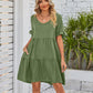 Women's Fashionable Short Sleeve V-Neck Dress with Loose and Flowing Fit
