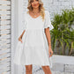 Women's Fashionable Short Sleeve V-Neck Dress with Loose and Flowing Fit