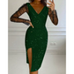 Women's V-Neck Sexy Mesh Wrapped Dress