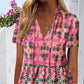 Women’s Elegant Floral Short-Sleeve Drawstring Long Dress
