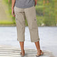 🔥Last Day 80% OFF🔥Multi-Pocket Solid Color Casual Cargo Capri Pants