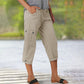 🔥Last Day 80% OFF🔥Multi-Pocket Solid Color Casual Cargo Capri Pants