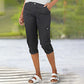 🔥Last Day 80% OFF🔥Multi-Pocket Solid Color Casual Cargo Capri Pants
