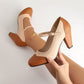 Women's Elegant PU Leather Chunky Heel Mary Jane Shoes