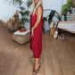 Women's Sleeveless Long Dress with Eye Print