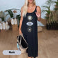 Women's Sleeveless Long Dress with Eye Print