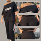 Fashionable Short-Sleeve Top & Solid Color Pants with Pocket Set