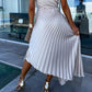 One-Shoulder Pleated Hollow Maxi Dress