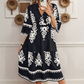 Printed V-Neck Casual Dress