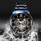 Men's Waterproof Roman Skeleton Automatic Mechanical Watch