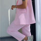 Women’s Stylish Sleeveless Blazer & High-Waisted Pants Set