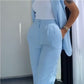 Women’s Stylish Sleeveless Blazer & High-Waisted Pants Set