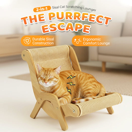🐱2-in-1 Sisal Cat Scratching Lounger – Scratching & Lounging, Durable Sisal & Space-Saving
