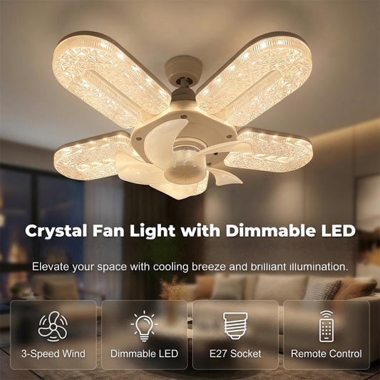 Crystal-Effect LED 5-Blade LED Fan Light